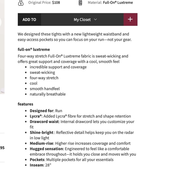 Lululemon Speed Up Tight *Full-On Luxtreme 28" Zen Garden Multi - Picture 5 of 8